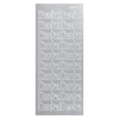 Sticker, Schrift, Danke, Perlmuttfolie, silber