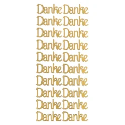 Sticker, Schrift, Danke, Perlmuttfolie, gold