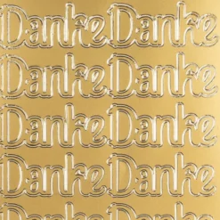 Sticker, Schrift, Danke, Perlmuttfolie, gold
