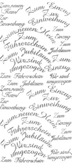 Sticker, Schrift, Einweihung, silber