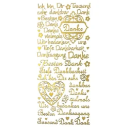 Sticker, Schriften, "Danke", uvm., Spiegelfolie, gold