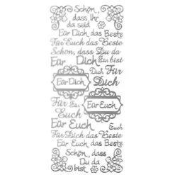 Sticker, Schriften, "Für Dich/Euch", uvm., Spiegelfolie, silber