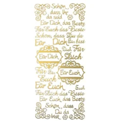 Sticker, Schriften, "Für Dich/Euch", uvm., Spiegelfolie, gold