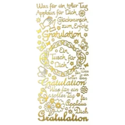 Sticker, Schriften, "Gratulation/Applaus", uvm., Spiegelfolie, gold