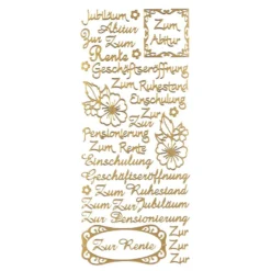 Sticker, Schriften, "Jubiläum", uvm., Perlmuttfolie, gold