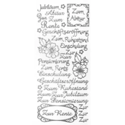 Sticker, Schriften, "Jubiläum", uvm., Spiegelfolie, silber