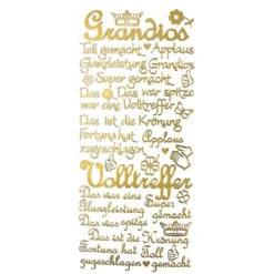Sticker, Schriften, "Super/Applaus", uvm., Spiegelfolie, gold