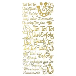 Sticker, Schriften, "Viel Glück/Erfolg", uvm., Spiegelfolie, gold