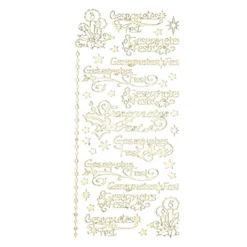 Sticker, Schrift, Gesegnetes Fest, Kerzen, Sterne & Ilex, Spiegelfolie, gold