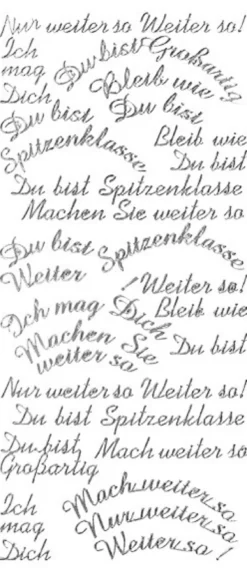 Sticker, Schrift, Grüße, silber
