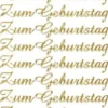 Sticker, Schrift groß, Zum Geburtstag, Perlmuttfolie, gold