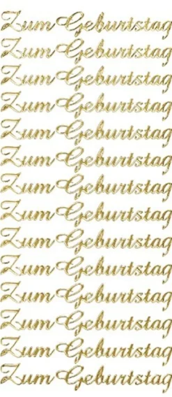 Sticker, Schrift groß, Zum Geburtstag, Perlmuttfolie, gold