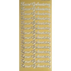 Sticker, Schrift groß, Zum Geburtstag, Perlmuttfolie, gold