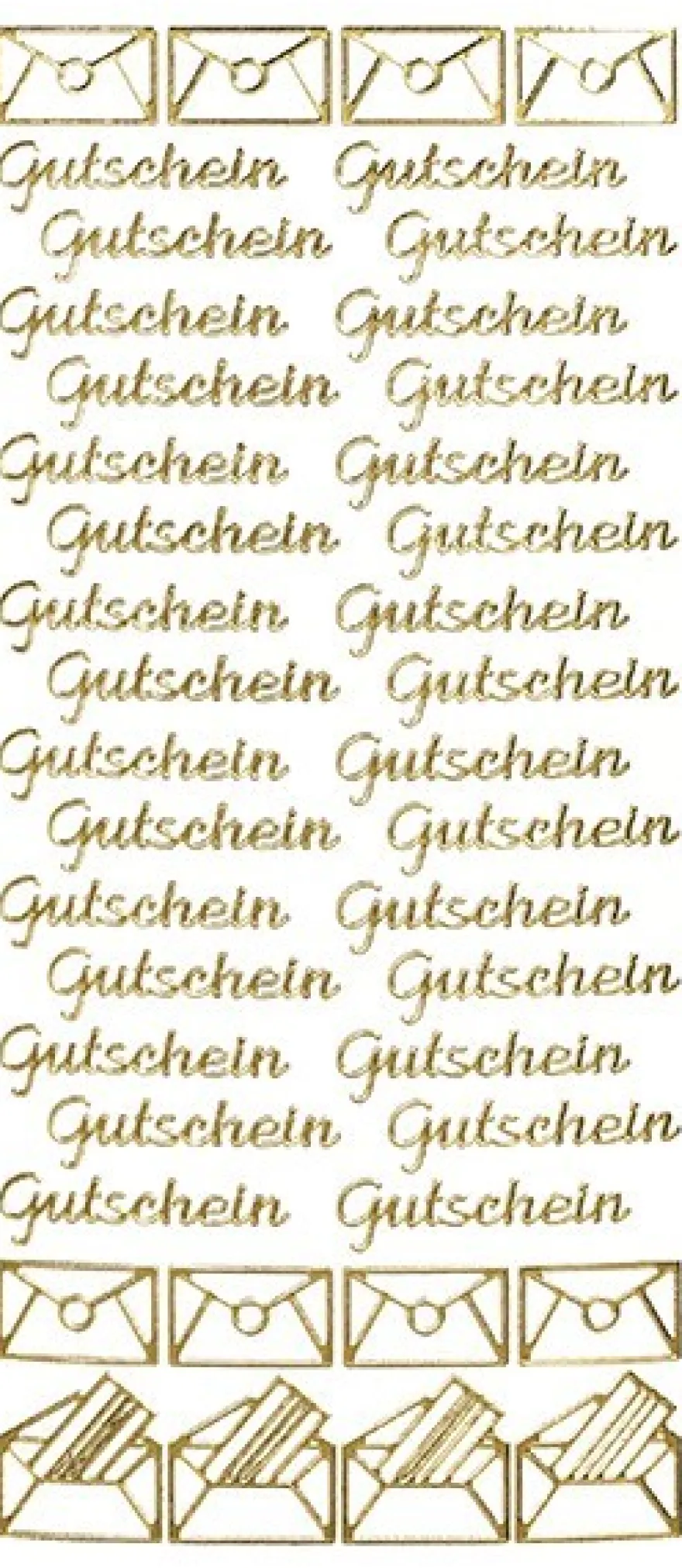 Sticker, Schrift, Gutschein in gold