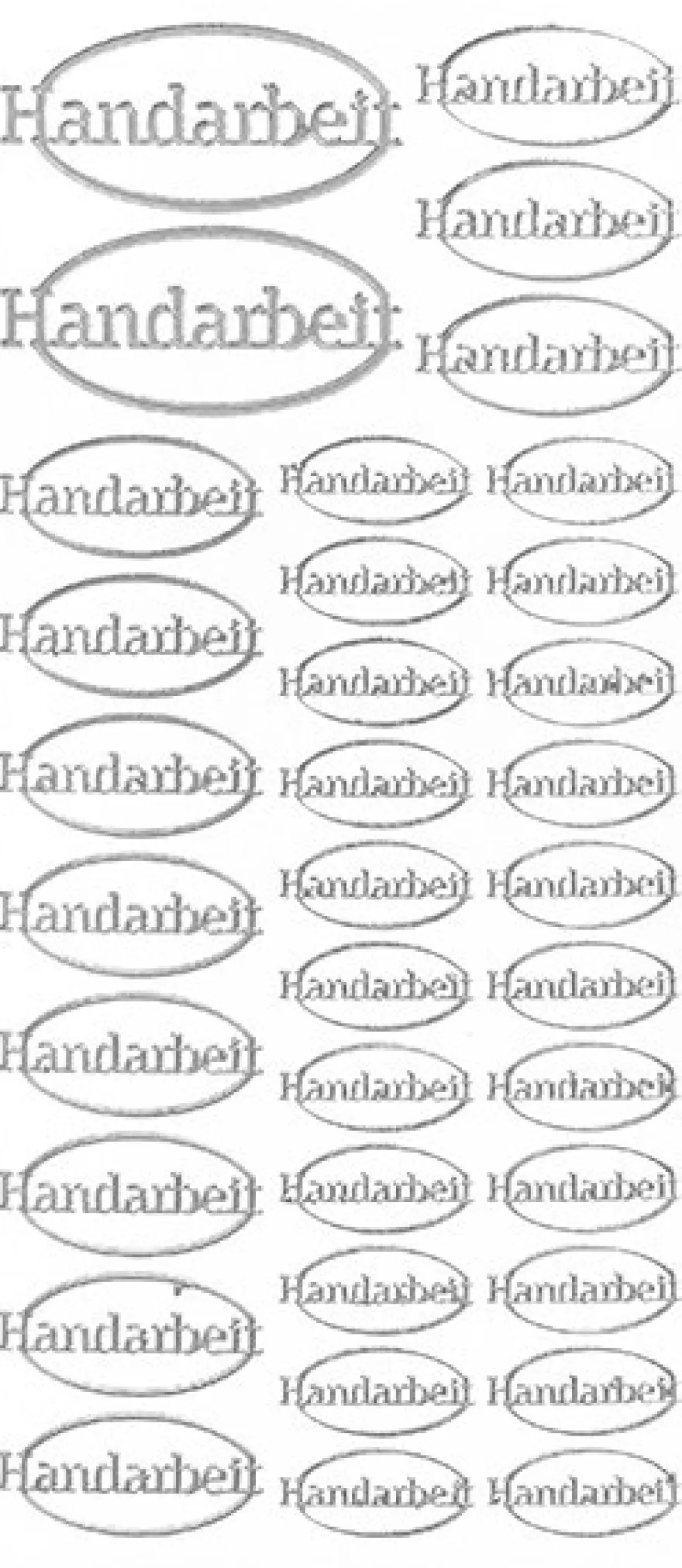 Sticker, Schrift Handarbeit, silber
