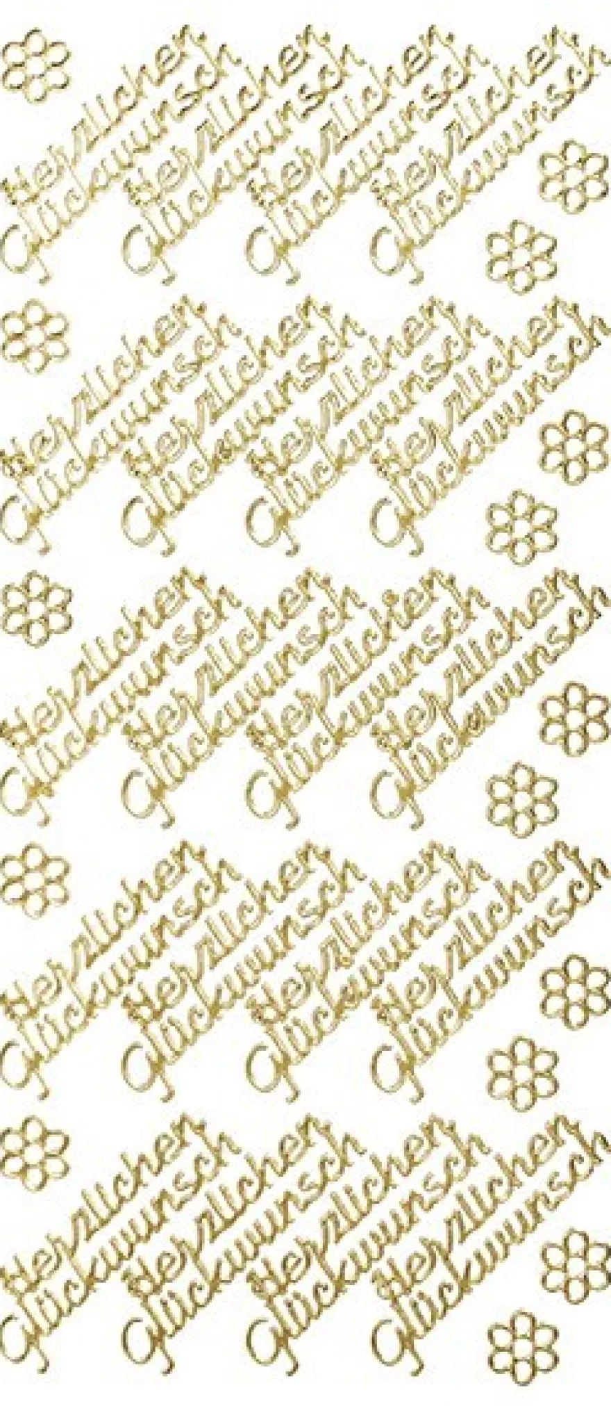Sticker, Schrift, Herzlichen Glückwunsch, Perlmuttfolie, gold