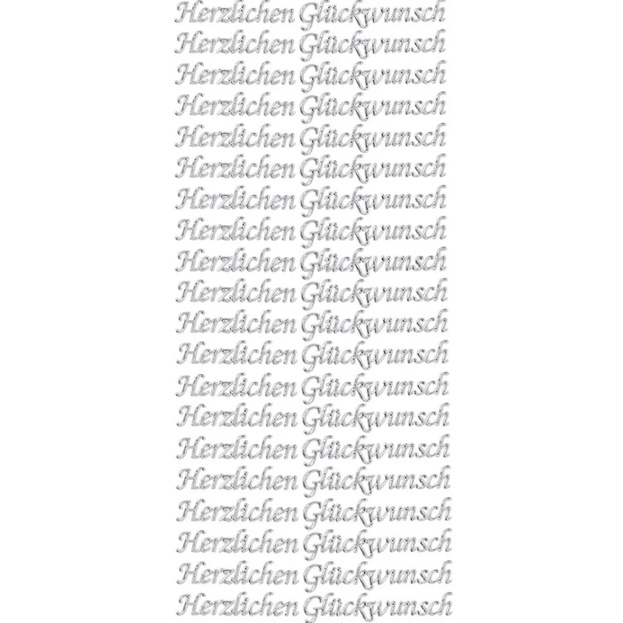 Sticker, Schrift, Herzlichen Glückwunsch, Spiegelfolie, silber
