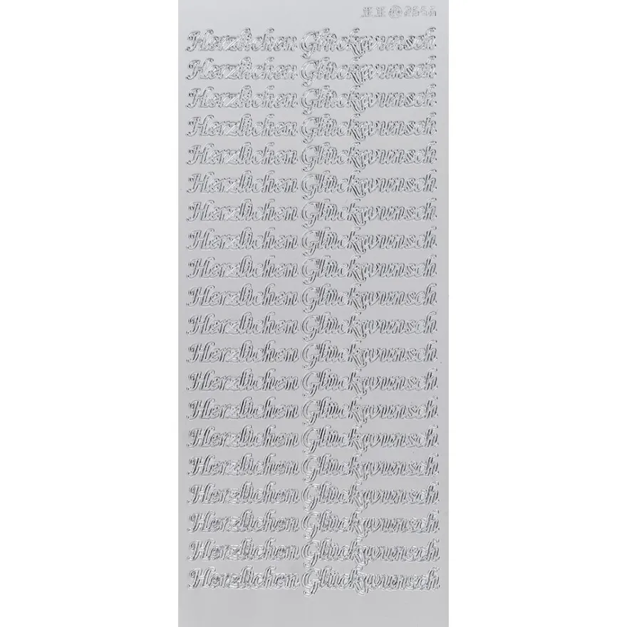 Sticker, Schrift, Herzlichen Glückwunsch, Spiegelfolie, silber