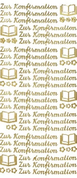 Sticker, Schrift, Konfirmation, gold