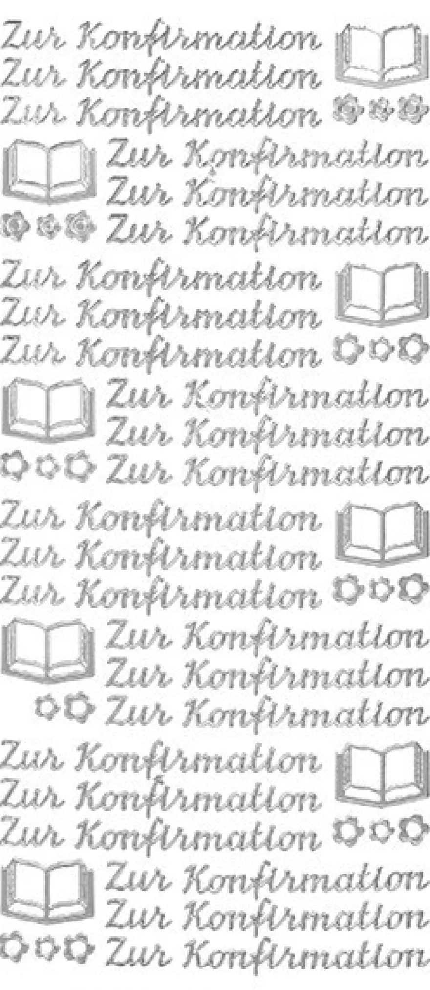 Sticker, Schrift, Konfirmation, silber
