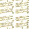 Sticker, Schrift, mit besten Wünschen, gold
