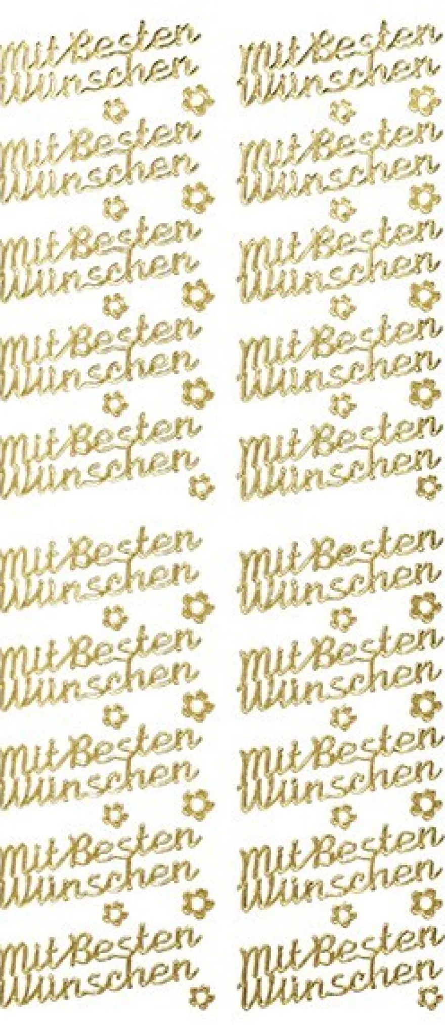 Sticker, Schrift, mit besten Wünschen, gold