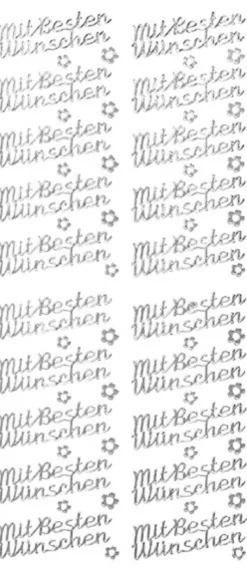 Sticker, Schrift, Mit Besten Wünschen, silber
