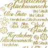 Sticker, Schrift, verschiedene Glückwünsche, gold
