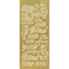 Sticker, Schrift, Viele Grüße, Perlmuttfolie, gold