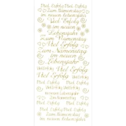 Sticker, Schrift, Viel Erfolg, gold
