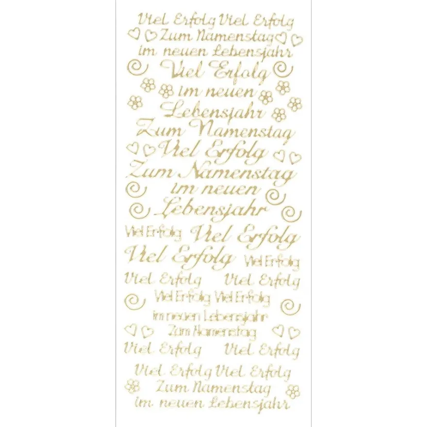 Sticker, Schrift, Viel Erfolg, gold