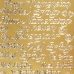 Sticker, Schrift, Viel Erfolg, gold