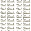 Sticker, Schrift, Viel Glück, gold
