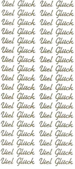 Sticker, Schrift, Viel Glück, gold