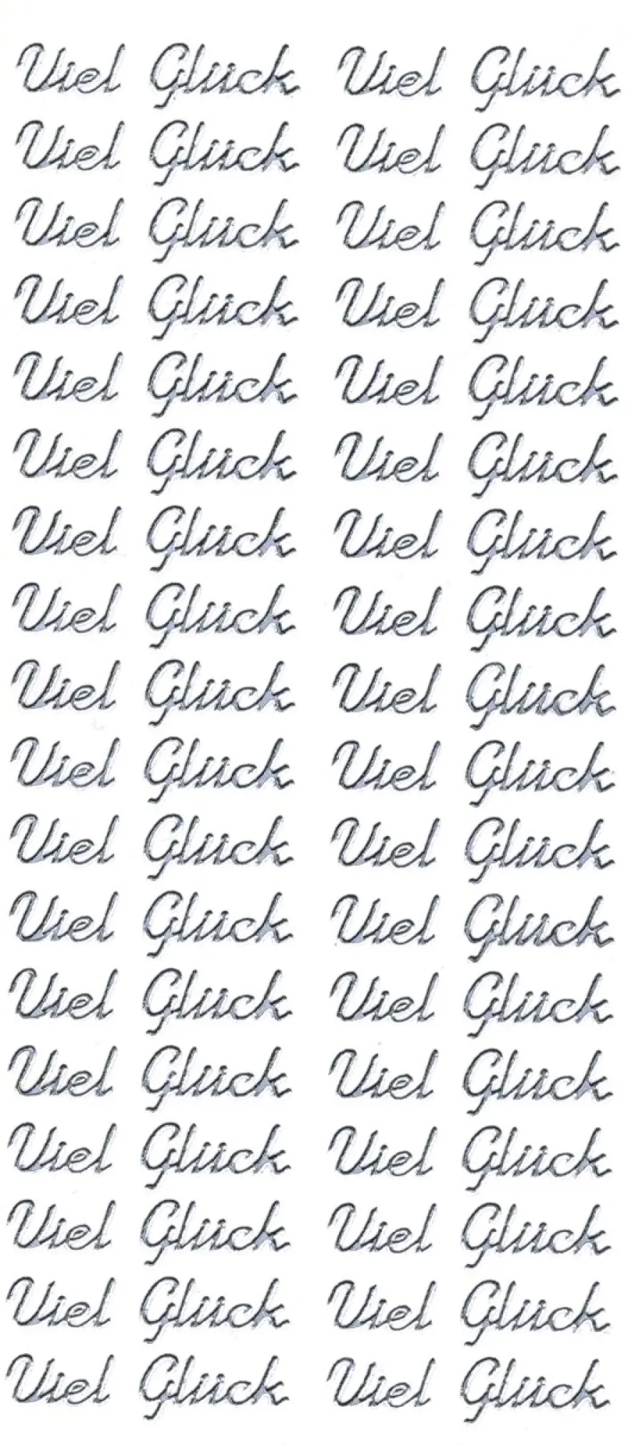 Sticker, Schrift, Viel Glück, silber