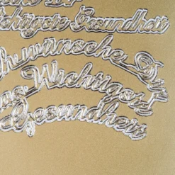 Sticker, Schrift, Wünsche, Perlmuttfolie, gold