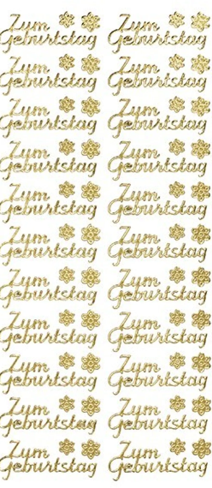 Sticker, Schrift, Zum Geburtstag, Perlmuttfolie, gold