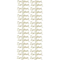 Sticker, Schrift, Zur Geburt, Spiegelfolie, gold