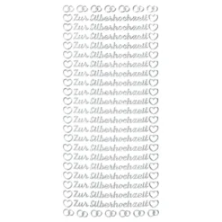 Sticker, Schrift, Zur Silberhochzeit, Spiegelfolie, silber
