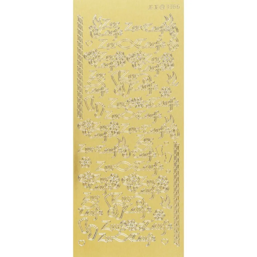 Sticker, Schrift, Zur Taufe, Spiegelfolie, gold