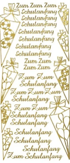 Sticker, Schulanfang, gold