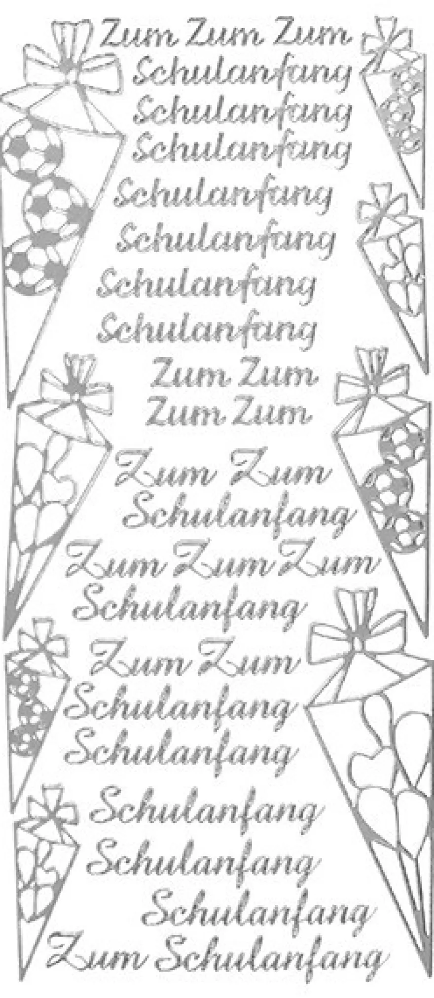 Sticker, Schulanfang, silber