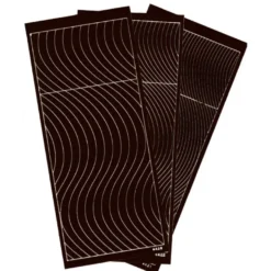 Sticker, Schwung-Linien, 3 Bogen, dunkelbraun