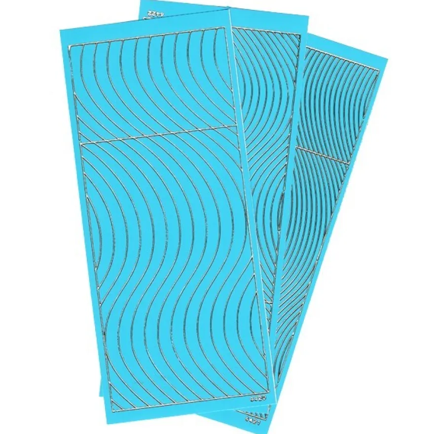 Sticker, Schwung-Linien, 3 Bogen, hellblau