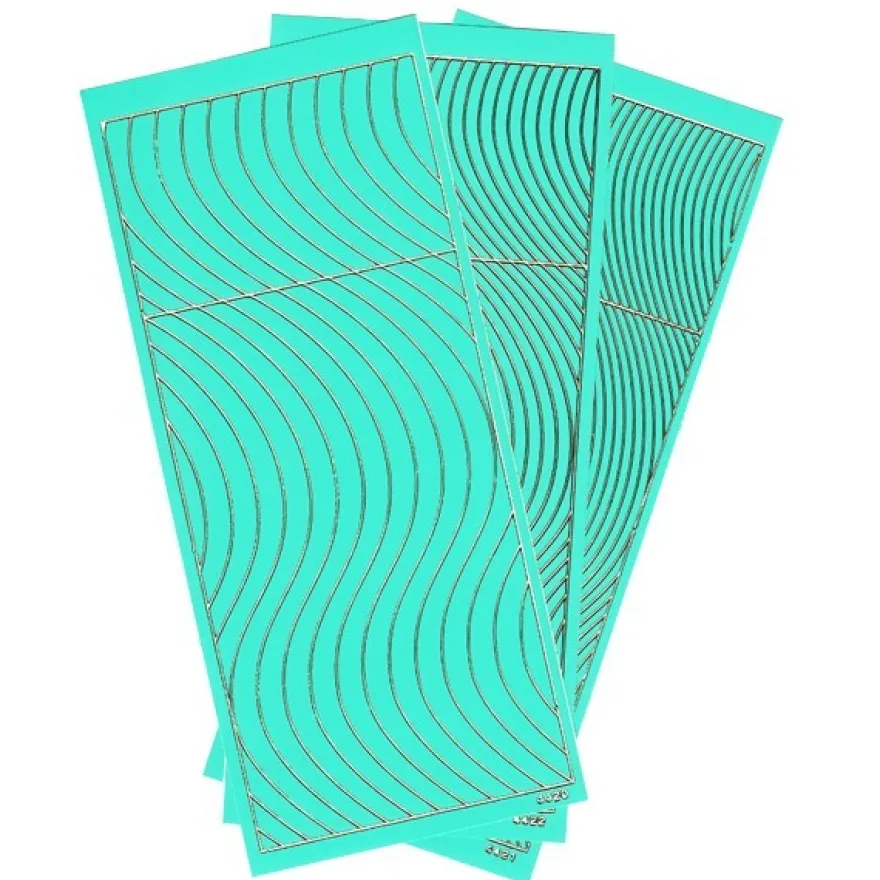 Sticker, Schwung-Linien, 3 Bogen, mint