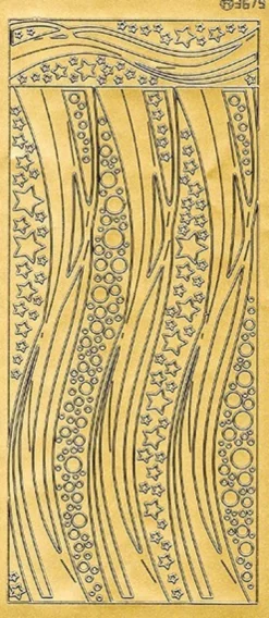 Sticker, Schwung-Linien Sterne, Perlmuttfolie, gold