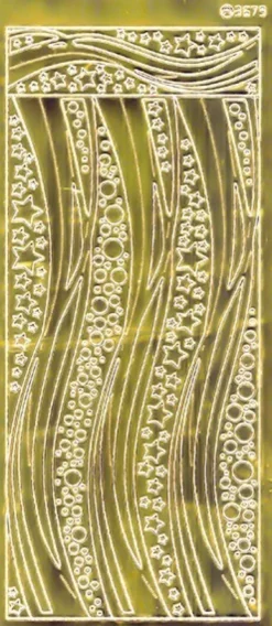 Sticker, Schwung-Linien Sterne, Spiegelfolie, gold