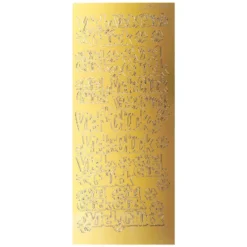 Sticker, Spiegelfolie Viel Glück/Kleeblatt, gold