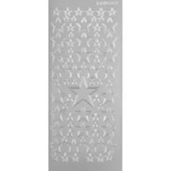 Sticker, Sterne 2, verschiedene Größen, silber