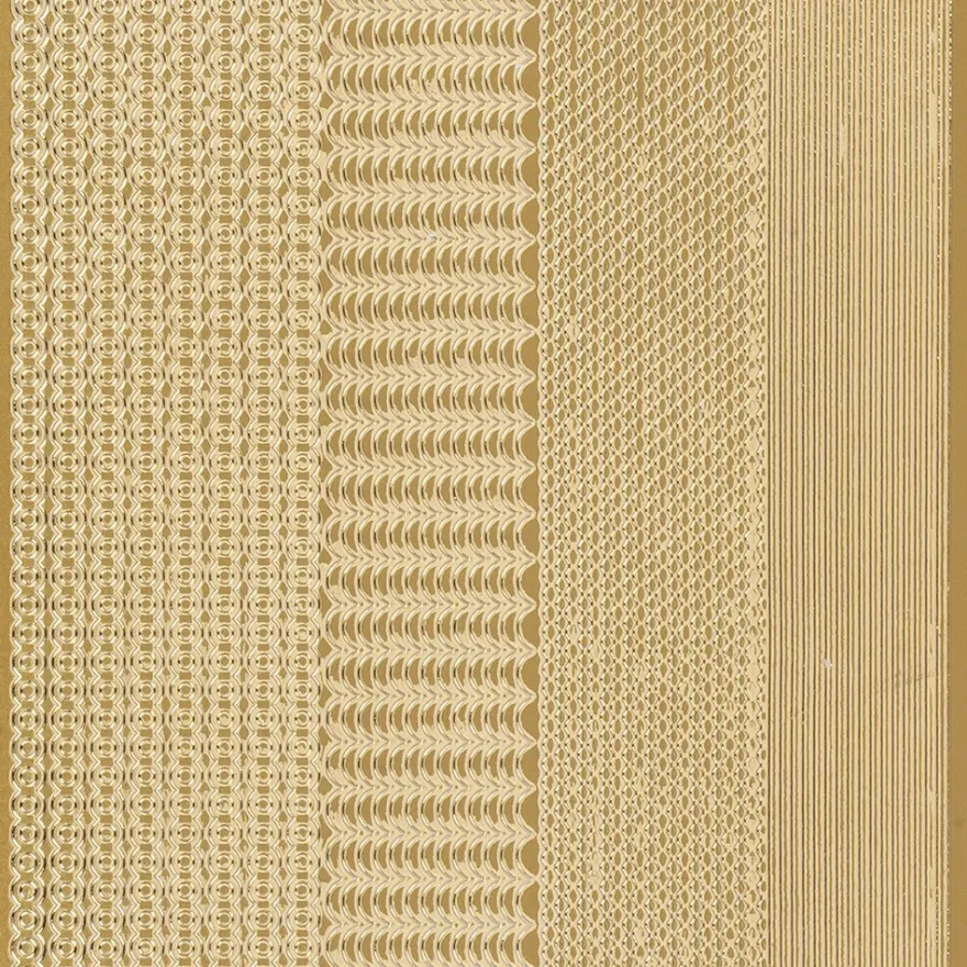 Sticker, verschiedene Bordüren, Perlmuttfolie, gold